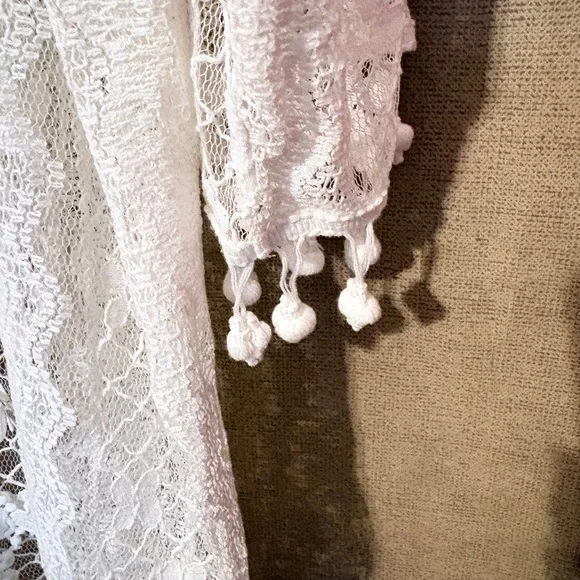 Kori America Open Lace Cardigan with Fringe - S/M - Picture 4 of 7